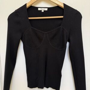 Madewell Black Ribbed Long Sleeve Top